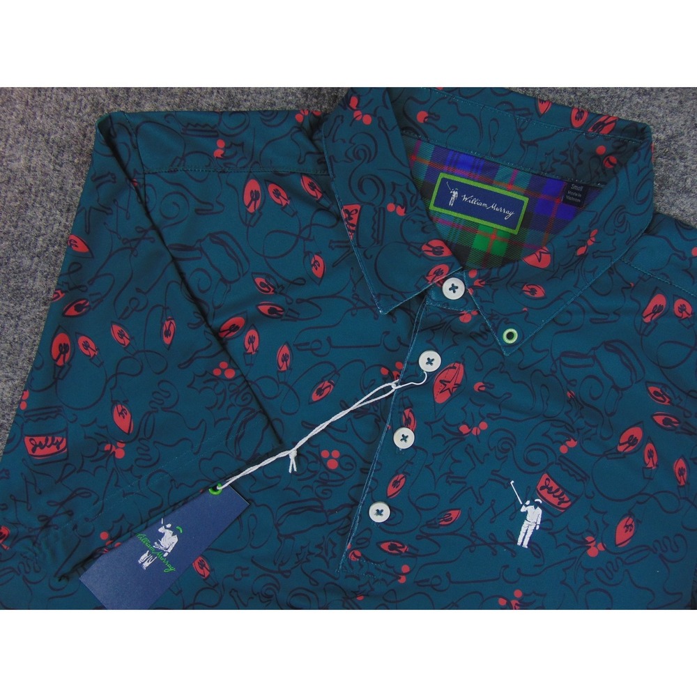 William‎ Murray Shirt Mens Small Teal Golf Polo 25,000 Bulbs